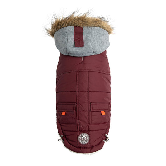 Winter Sailor Parka for Dogs- Burgundy