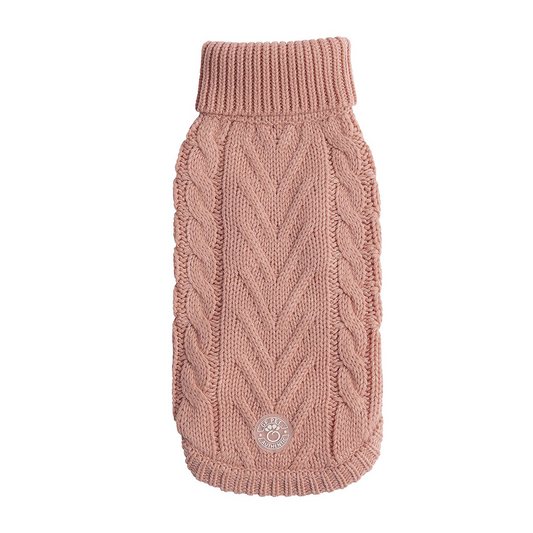 Chalet Dog Sweater Cable Knit- Pink