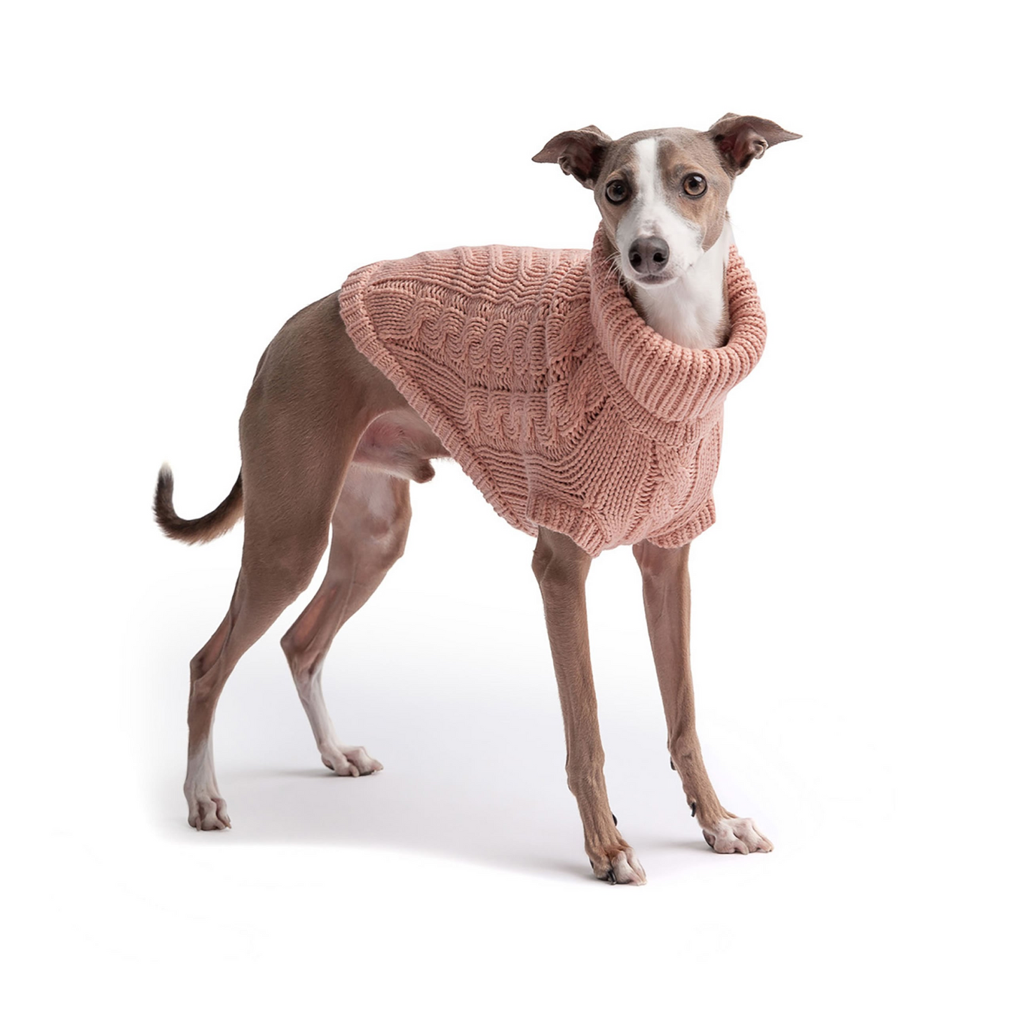 Chalet Dog Sweater Cable Knit- Pink