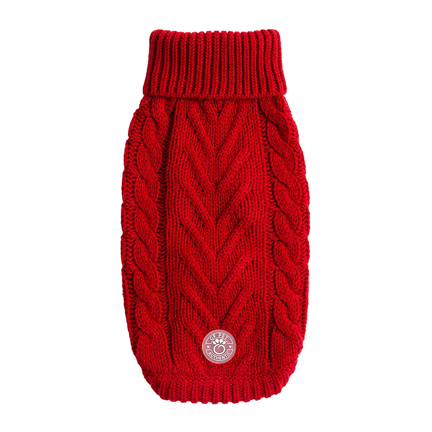 Chalet Dog Sweater Cable knit- Red