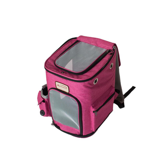 Pawfect Pets Backpack Pet Carrier in Pink and Gray Combo