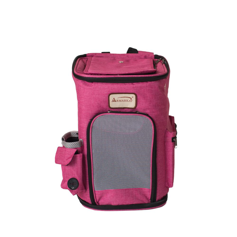 Pawfect Pets Backpack Pet Carrier in Pink and Gray Combo