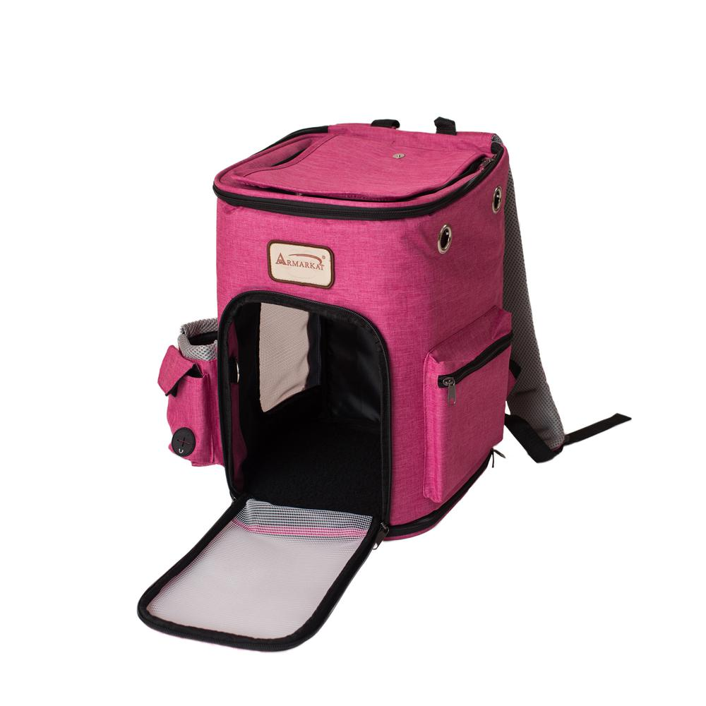 Pawfect Pets Backpack Pet Carrier in Pink and Gray Combo