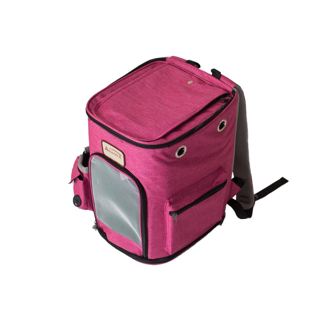 Pawfect Pets Backpack Pet Carrier in Pink and Gray Combo