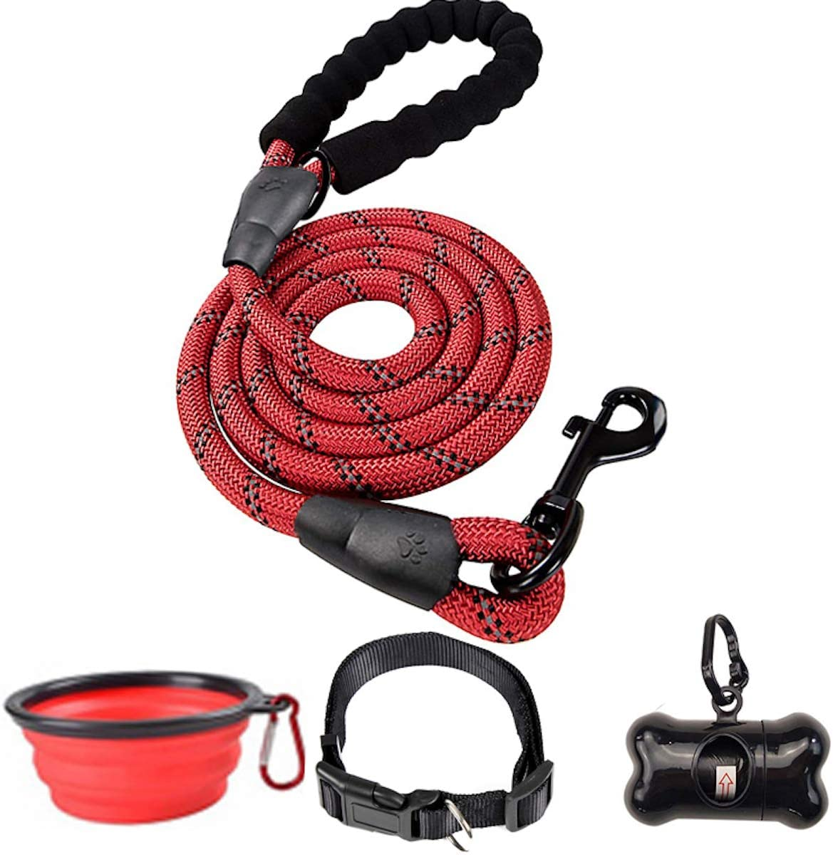 6 FT Thick Highly Reflective Dog Leash-Red