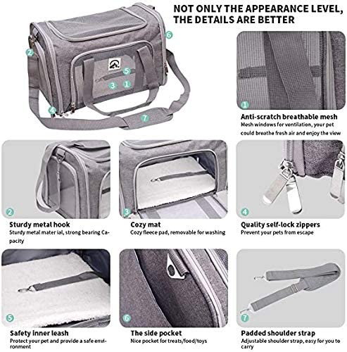 20" Airline Approved Pet Carrier Bag (Grey)